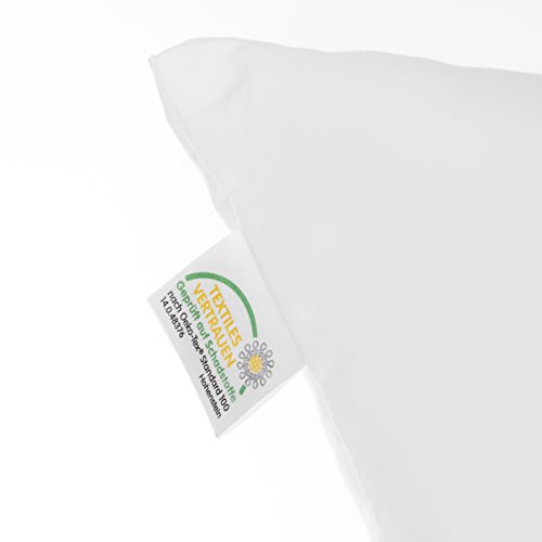 GOLD STERN 4 x Polyester Vlies Füllkissen 50×50 cm weiß | Inlett Kissen 30° waschbar | Für Dekokissen, Kopfkissen, Sofakissen - 4