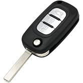 AutoHan Keys Renault Fluence Megane3 Anahtar Kabı, 3 Butonlu, Siyah