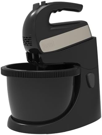 BLACK+DECKER BXMXA500E Sbattitore con Ciotola Rotante, 500W, Ciotola da 2.5L Estraibile, 5 Velocità, Turbo, 2 Set di Ganci Intercambiabili, Ganci per Impastare e Fruste
