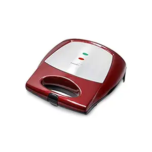V-Guard VSX75 2 in 1 Grill and Triangle Sandwich Maker/Toaster with Changeable Plates (750 W, Candy Red)