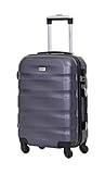 Valise Cabine 55 cm - Alistair Fly - Abs Ultra Légère - Marque française - Garantie 2 Ans -SAV en France - Black Purple