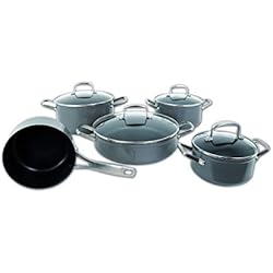Arcos Séries Endura - Set de Casseroles 5 pièces (1 Pettite Casserole Anti-adhésive + 4 Casserole Anti-adhésive) - Forged Aluminium - Manche Acier Inoxydable - Couleur Noir
