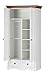 Princessa tall high 2 door wardrobe with shelves hanging rail drawer in white cognac colour made from solid wood nursery children furniture wardrobes