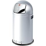 Hailo 0835-069 KickMaxx - Cubo de basura grande (35 L, acero inoxidable)