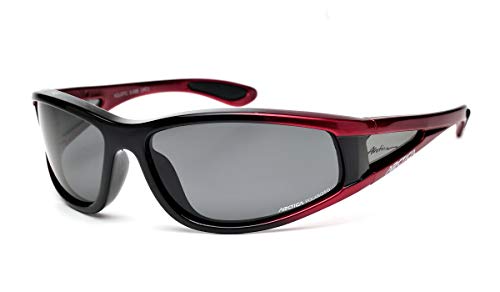 Preisvergleich Produktbild Arctica ® S-69 Polarisiert & Schwimmende Sport-Sonnenbrille. Zum Fahren, Angeln, Segeln, Radfahren oder für den täglichen Gebrauch. (Schwarz & Rot, Grau, Kat. 3)