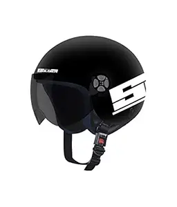 Steelbird Junior Soldier ABS Open Face Helmet Fitted with Clear Visor and Extra Smoke Visor