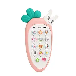 MOROVIK Smart Phone Cordless Feature Mobile Phone Toys Mobile Phone for Kids Phone Small Phone Toy Musical Toys for Kids Smart Light Birthday Gifts for Boys, Girls -Kimi Rabbit Phone (?Multicolor)