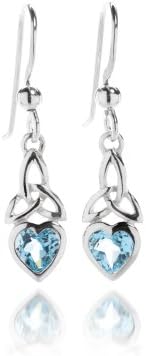 Celtic Trinity Heart with a Topaz Earrings