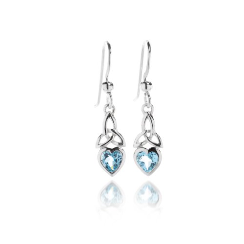 Celtic Trinity Heart with a Topaz Earrings