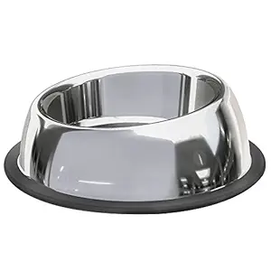 Nicelock Stainless Steel Tilt Dog Bowl, Removable Silicone Non-Slip Bottom, Stackable Pet Bowl Feeder Bowl and Water Bowl Set of 2 (Medium-20.3OZ/2.5Cup)