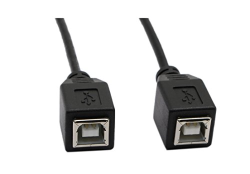 cerrxian 22,9 cm USB2.0 B Kabel Combo USB 2.0 B Winkel links & rechts Winkel Stecker auf USB 2.0 B Buchse Daten Sync Kabel (1 Paar & # xff09; - 5