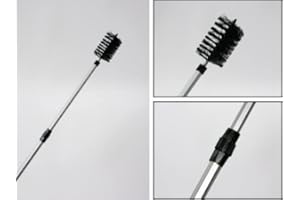 POND H2O Water Garden Koi Fish Pond Cleaning Brush with 1.7m (70") Telescopic Pole, Extends for Hard to Reach Areas | Backyard Pond Scrub Brush Durable Nylon Bristles