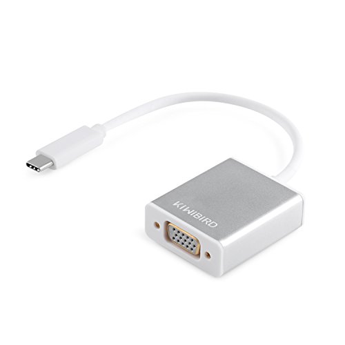 KiWiBiRD USB 3.1 Typ-C thunderbolt 3 zu VGA Adapter (18.5cm Kabel, USB TYP C zu VGA) für Apple MacBook 12”, MacBook Pro, Google 2nd Chromebook Pixel, Samsung Galaxy TabPro S 12”, Zen AiO PC, Dell XPS 12/13/15 und mehr Typ C fähige Geräte