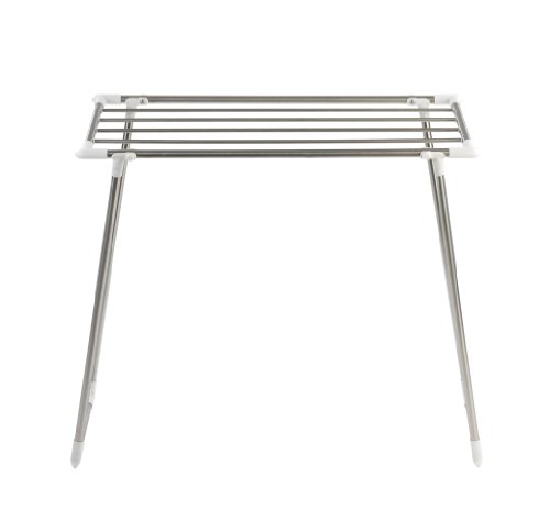 WENKO 3774020100 Wäschetrockner Profi Single – 5,5 m Trockenlänge, Edelstahl rostfrei, 87 x 79 x 39 cm, Silber matt - 5