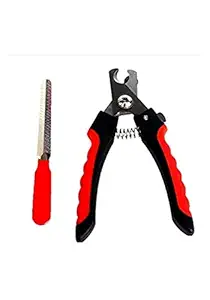 Santosh Enterprises 4ever Dog and Cat Stainless Steel Nail Safety Cutter with Toe File Trimmer | Medium-White Pink