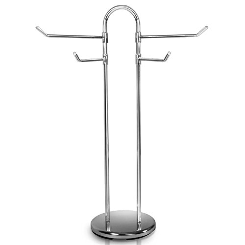 Preisvergleich Produktbild casa pura® Handtuchständer Pacific / freistehender Handtuchhalter / 4 schwenkbare Arme / verchromt / 89,5x28x95,5cm