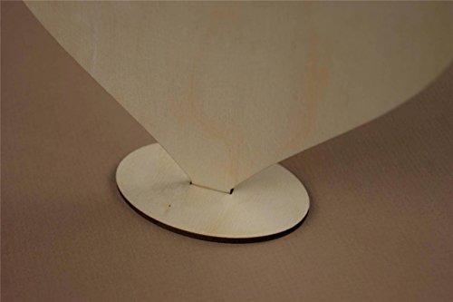 10x Naturholz stehende Herz-Form Blank Basteln Malen Raum-Dekoration (W10) - 5