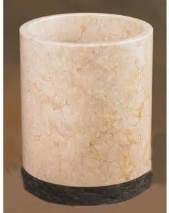 Creative Home 74628 Inveraray Banded Collection Champagne Marble Stone Waste Basket