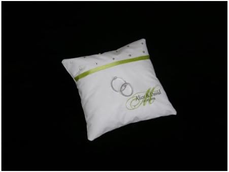 Candle making Wedding Pillow Natural Silk - Dupion with Swarovski Crystals and Logo