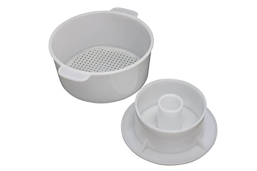 Hochwertige Käseform mit Druckzylinder | Für Käseleibe bis zu 1,2kg | D=150mm, Höhe=70mm | Stabil und dickwandig – Für Dauereinsatz geeignet (Käseform)