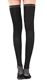 Material: Nylon TININNA Medias de compresión para muslo para hombres y mujeres,Adelgazantes de compresión medias de los calcetines yoga del sueño durante la noche hasta el muslo de las polainas Calcetines Calcetines Toeless(Negro)