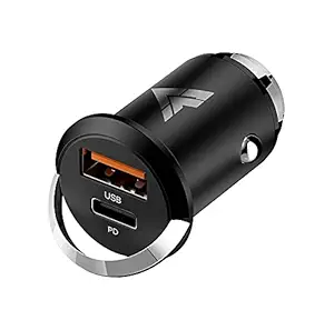 DR VAKUUSB C Car Charger, 45W Dual Port Fast USB Car Charger with Power Delivery & Quick Charger 3.0 Compatible with iPhone 12/12 Pro/Max/ 12 Mini/iPad Pro 2020,MacBook - Black