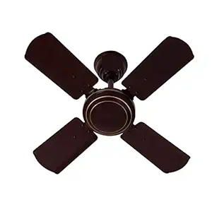 TRIKUTA 600 mm / 24 Inch High Speed 4 Blade Anti-Dust Ceiling Fan Suitable for Kitchen / Veranda / Balcony / Small Room with 900 RPM Brown (Glossy Brown)_D01