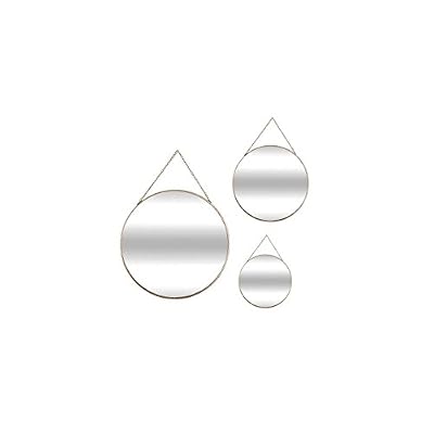 AC-Déco Miroir Rond - Lot de 3 - Jaune