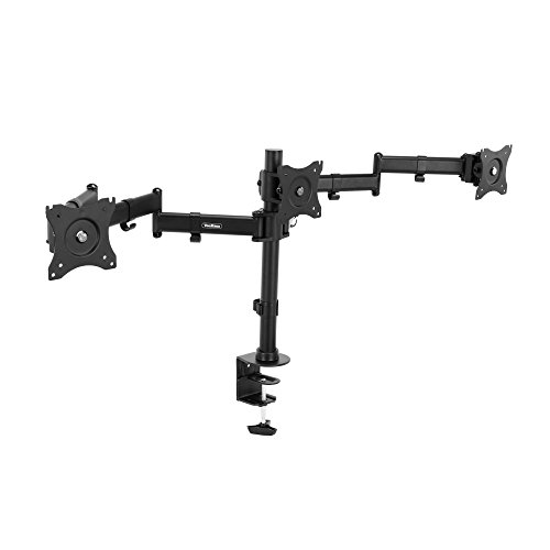 VonHaus Komplett Einstellbarer Dreiarmiger LED LCD Schreibtischhalterung Halterung Ständer fuer 13-27“ Bildschirme mit ±45° Kippwinkel & ±180° Drehwinkel Hoehenanpassung-kostenlose 5-Jahres- Garantie - 2