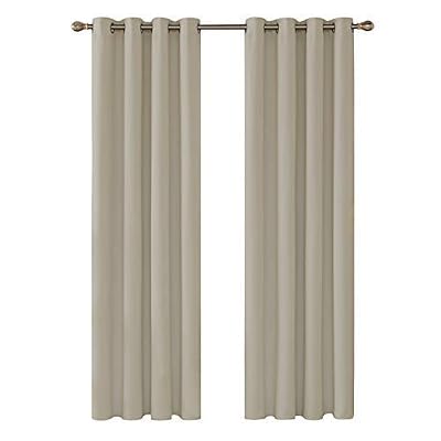 Deconovo Lot de 2 Rideaux Occultants de Bureaux à Oeillets 140x260cm Isolant Thermique Beige