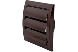 REPA MARKET Cappuccio di scarico marrone da 10 cm con schermo e flangia incorporati, bianco, copertura per sfiato dell'aria, copertura per condotto di scarico HVAC, tappo di scarico