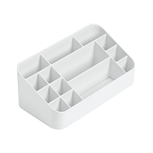 mDesign - Organizador de oficina y de escritorio - 14 compartimientos - Blanco