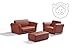 BROWN PU LEATHER LAZYBONES KIDS TWIN SOFA Chair/Seat/Armchair/Sofa for Children/Childs