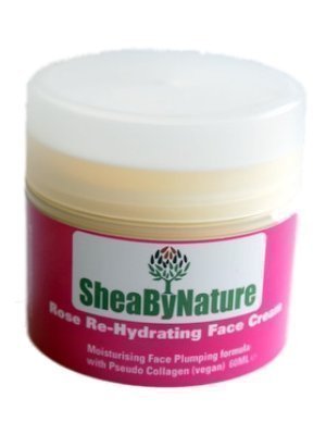 Rose Re-Hydration Face Cream with Shea Butter, Vegan Collagen, Rose Oil and Antioxidants (60ml) from SheaByNature