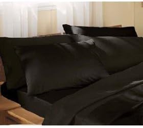Easy Care Plain Dyed BLACK PAIR OF PILLOWCASES