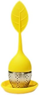 - New Colors - (Yellow Sapphire) FUGAMI Silicone Loose Leaf Tea Infuser Strainer with Resting Plate
