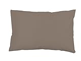 Soleil d'Ocre 554829 Taie d'Oreiller US 57 Fils Coton Uni Taupe 50 x 75 cm