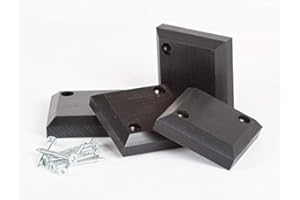 SunnyDeals 4er Set Strandkorb-Gleiter mit Schrauben | hochwertige Outdoor-Möbelgleiter | robuste Gleitkappen für schwere Möbel | schwarze 6 x 6 x 1,5 cm Kunststoff Gleiter