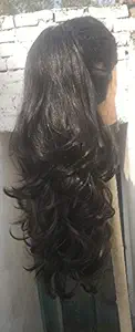 Alizz natural brown hair multi Step Cut Curly ribbon Ponytail Brown Hair Extension Wig for Women (Pack of 1) hair style accessories beauty accessory