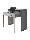 Habitdesign 004582BO - Mesa de escritorio extensible, color blanco brillo,...