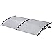 Produktbild Jalano Vordach schwarz Überdachung Haustürdach Türdach Pultvordach Polycarbonat 5mm mit Profilen , Vordächer:100 x 200 cm, Farbe:schwarz