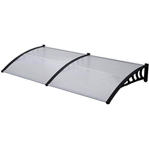 Preisvergleich Produktbild Jalano Vordach schwarz Überdachung Haustürdach Türdach Pultvordach Polycarbonat 5mm mit Profilen , Vordächer:100 x 200 cm, Farbe:schwarz