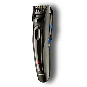 Nova NHT 1097 USB Titanium Coated 20 Length Settings: 45 Minutes Runtime Beard Trimmer for Men (Black)