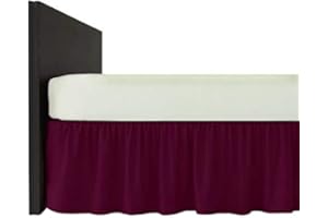 Mfabrics Poly-Cotton Plain Dyed Bed Base Valance Sheet - Easy Care, Machine Washable - Available in 20 Colours - 40cm Frilled (Plum, Super King)