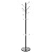 Produktbild SONGMICS Garderobenständer Kleiderständer aus Aluminiumlegierung, mit Marmorfuß, 12 Haken, Halter für Regenschirme, 178 cm hoch, schwarz RCR30B