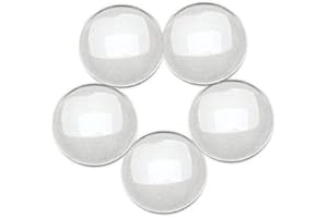 Dophee 30Pcs Crystal Clear Runde Cabochons Flache Rückseite Glaskuppel für DIY Schmuckherstellung 20mm