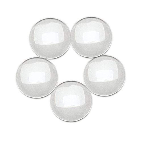 Dophee 30Pcs Crystal Clear Runde Cabochons Flache Rückseite Glaskuppel für DIY Schmuckherstellung 20mm