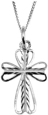Sterling Silver Cross 12 mm x 20 mm high Pendant. Silver Cross and Chain. Girl's Communion Gift.Sterling Silver Cross with Sterling Silver Chain.Confirmation Gift.