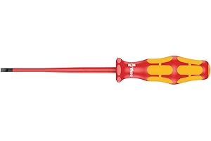 WERA 160 jest izolowany płaski śrubokręt według VDE o zmniejszonej średnicy pręta, 0,6 x 3,5 x 100 mm
