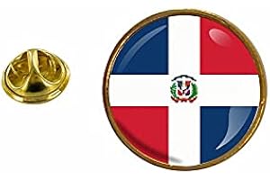 Akachafactory - Spilla con bandiera della Repubblica Dominicana rotonda